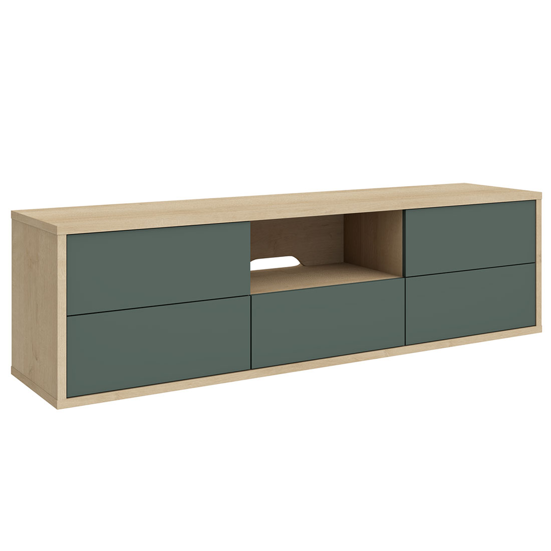 Подвесная тумба с нишей Илма-3 (дуб Ривьера/Форест Грин)