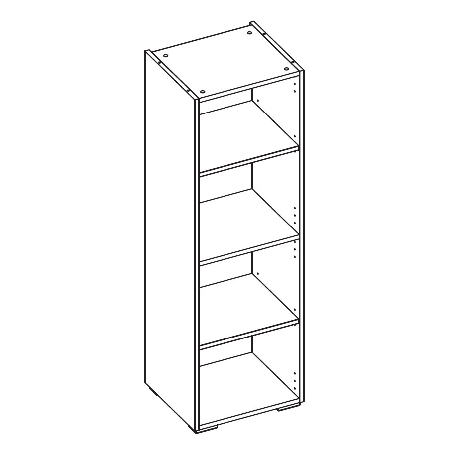 Шкаф-пенал Solo (белый/бетон Grey) левый
