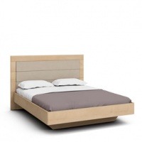 Кровать с мягким изголовьем  Илма-2 (дуб Ривьера/Kenya Beige)