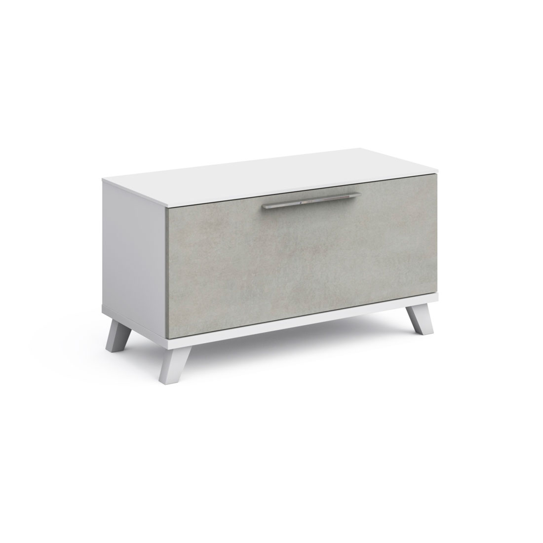 Тумба для обуви на опорах (белый/бетон Grey)