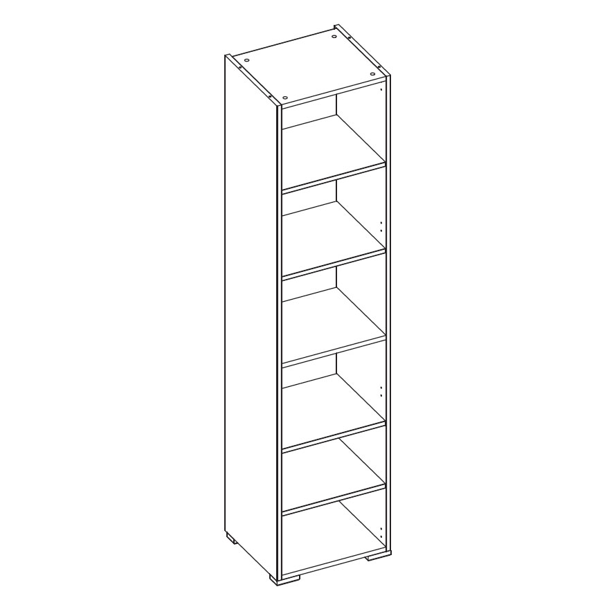 Шкаф-пенал Solo (белый/белый матовый) левый