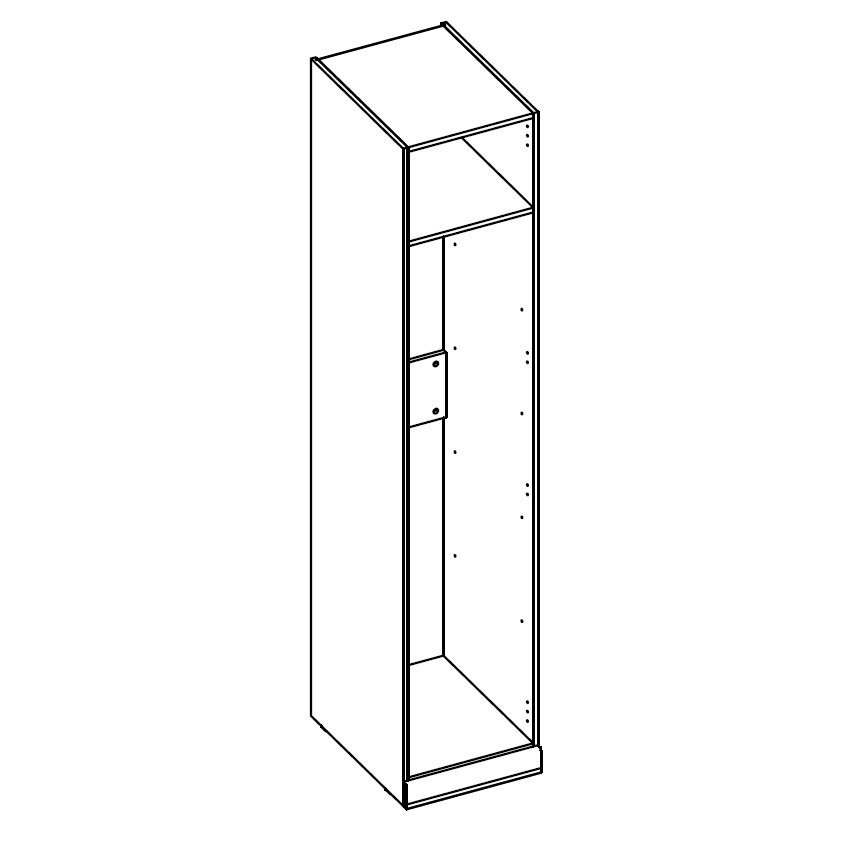 Шкаф-пенал с зеркалом Верди (орех Леванте)