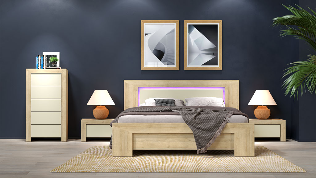 Cпальня Blade (дуб Ривьера/крем матовый)