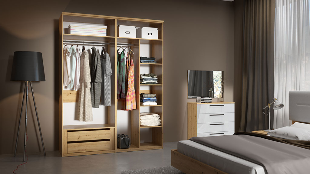 Спальня Наполи (комплект, шкаф с наполнением)