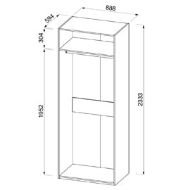 Корпус шкафа 444.01 (белый матовый)