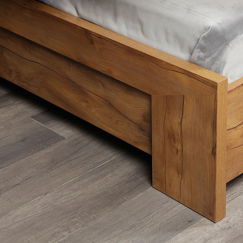 Кровать полуторная 140x200 Блейд (тис Таксония/моккачино глянец)