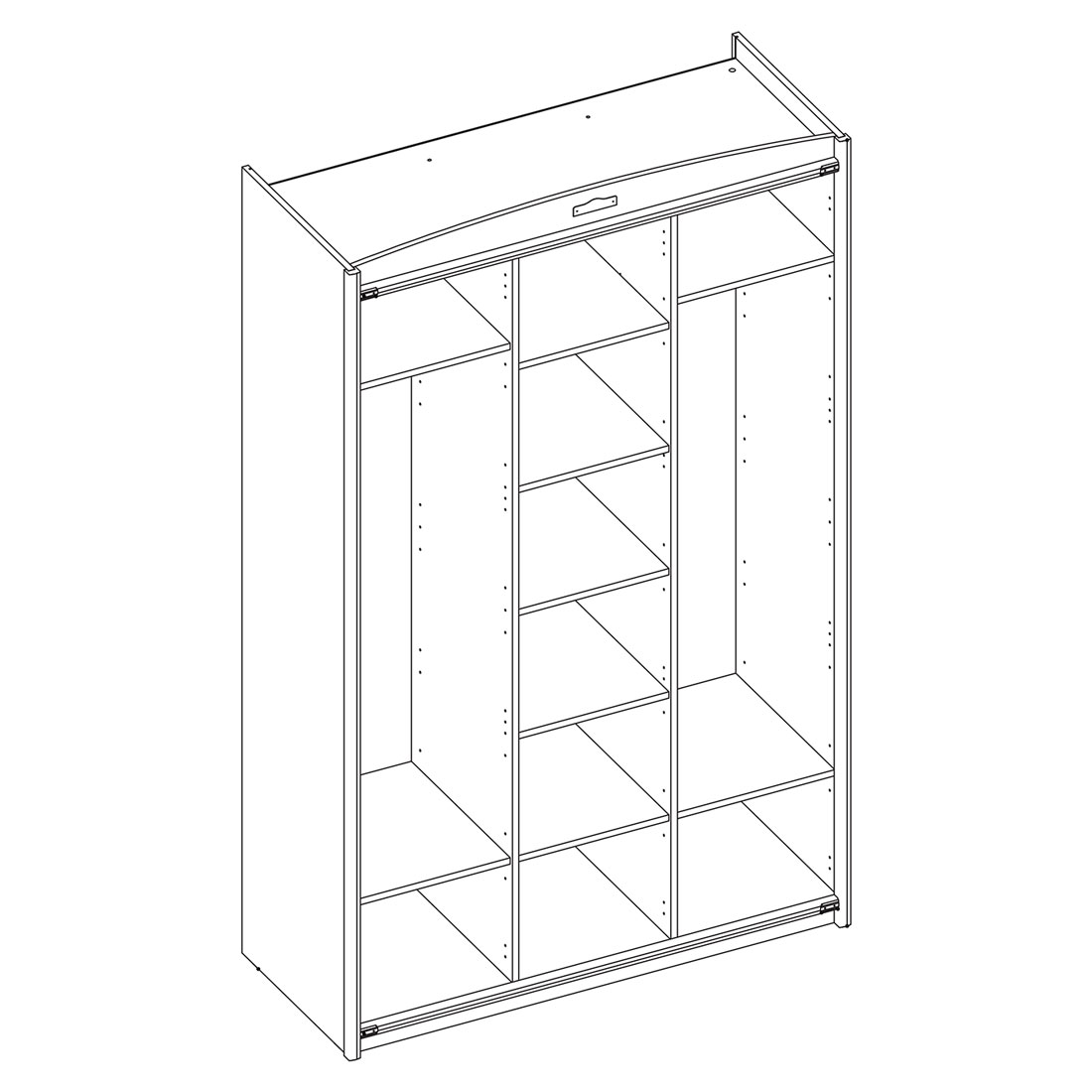 Шкаф для одежды Атлантида рейка (дуб Ривьера)