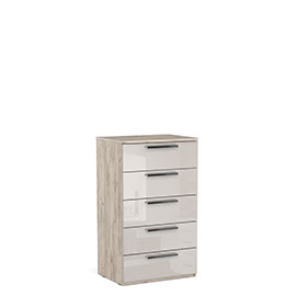 Узкий комод 5 ящ. Napoli (Крафт серый)