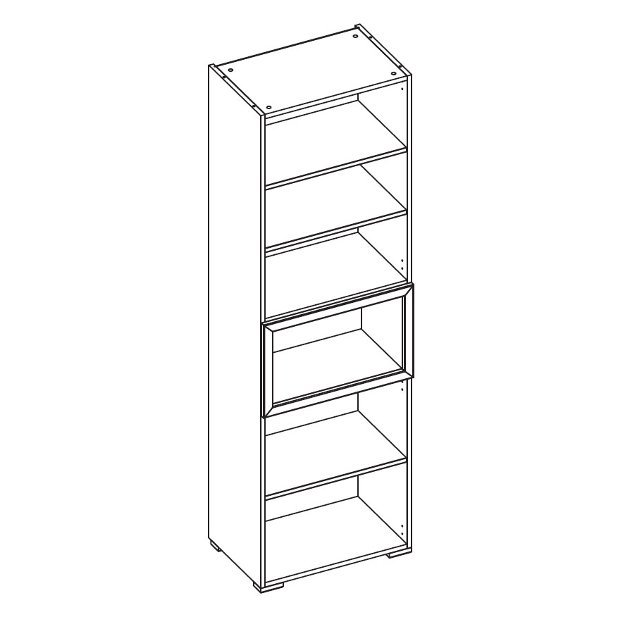 Шкаф-пенал с нишей Solo (дуб Ривьера/крем)