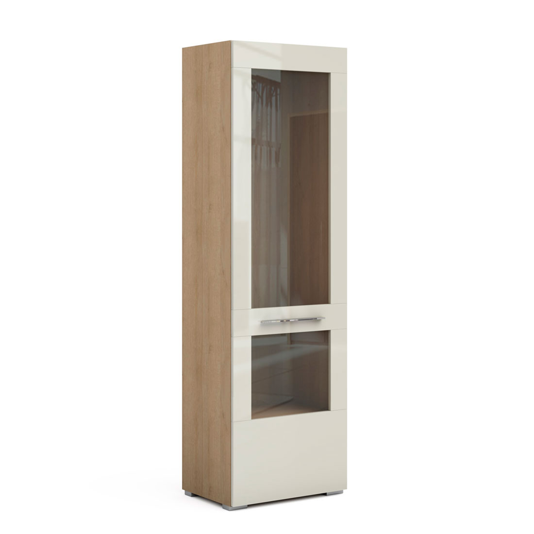 Шкаф-витрина Solo (дуб Ривьера/крем) правый