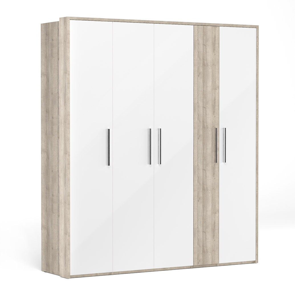 Шкаф для одежды Napoli (Крафт серый/белый глянец)