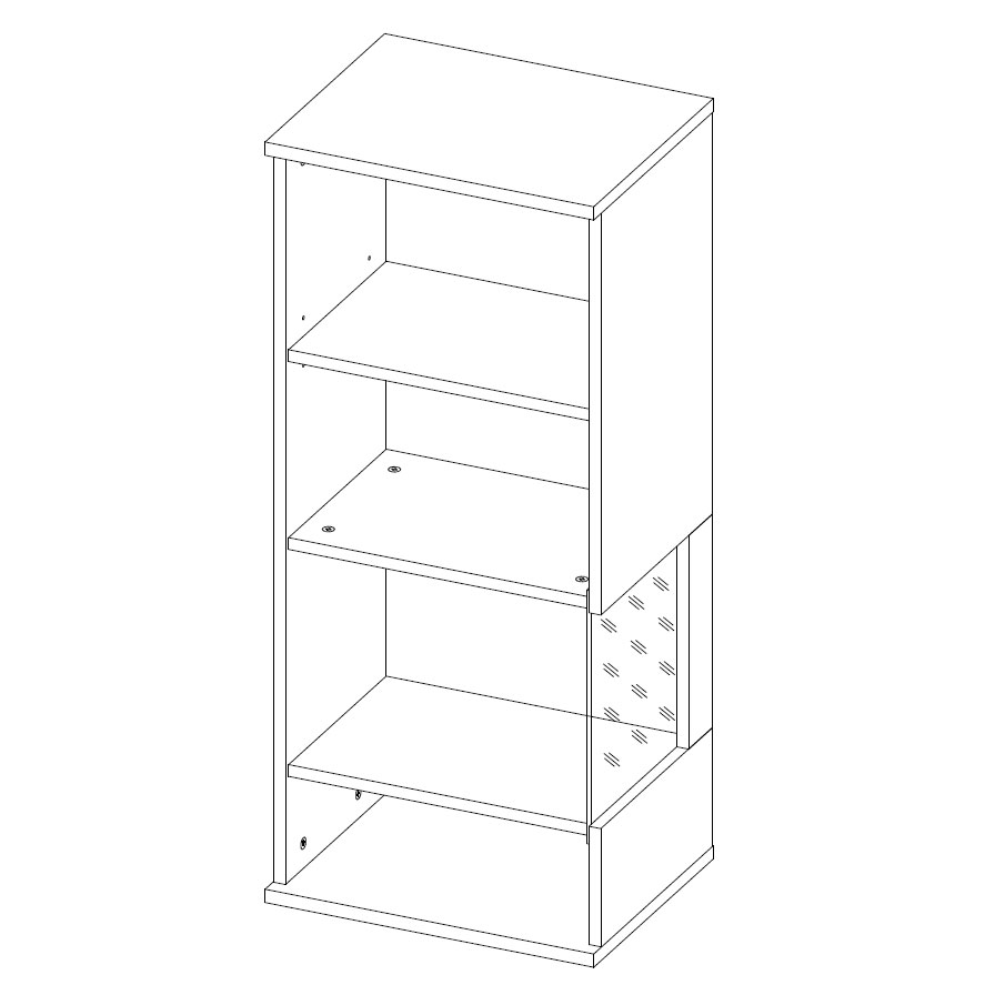 Навесной шкаф-витрина Napoli (дуб Крафт серый/бетон Dark) правый