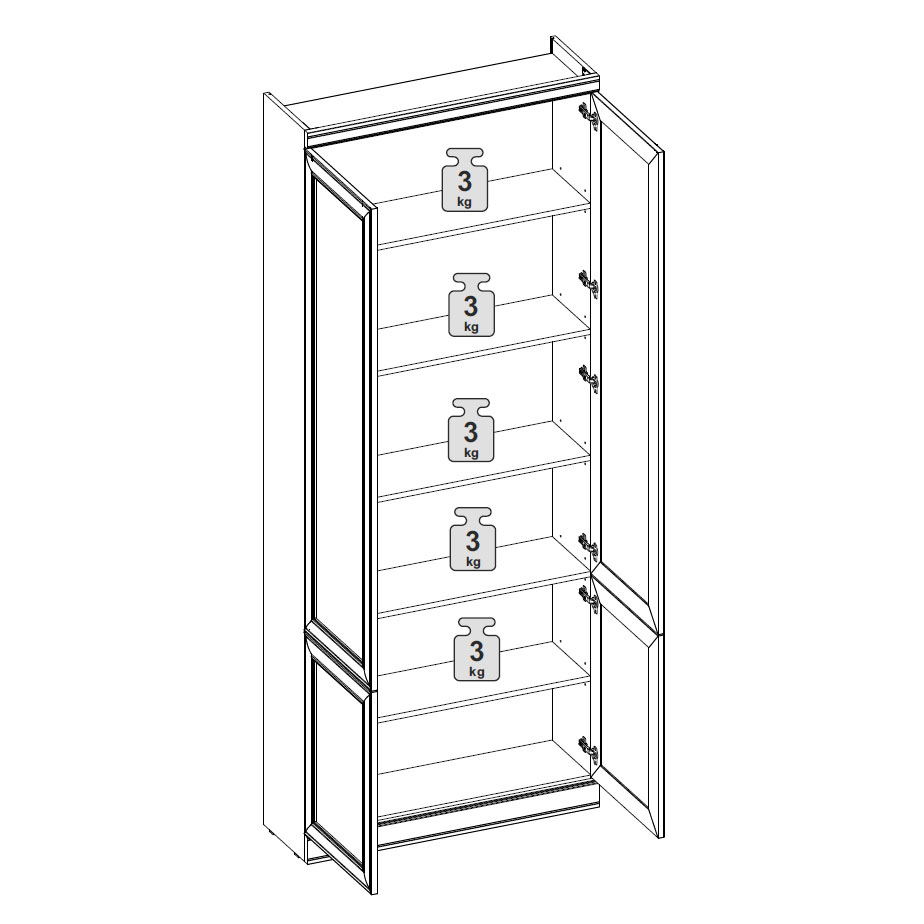 Шкаф-витрина Верди (дуб Белуна)