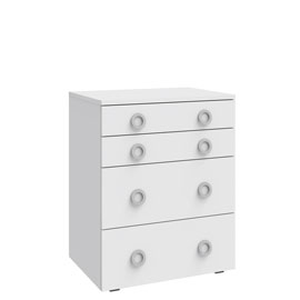 Широкий комод Люмия (Белый матовый)