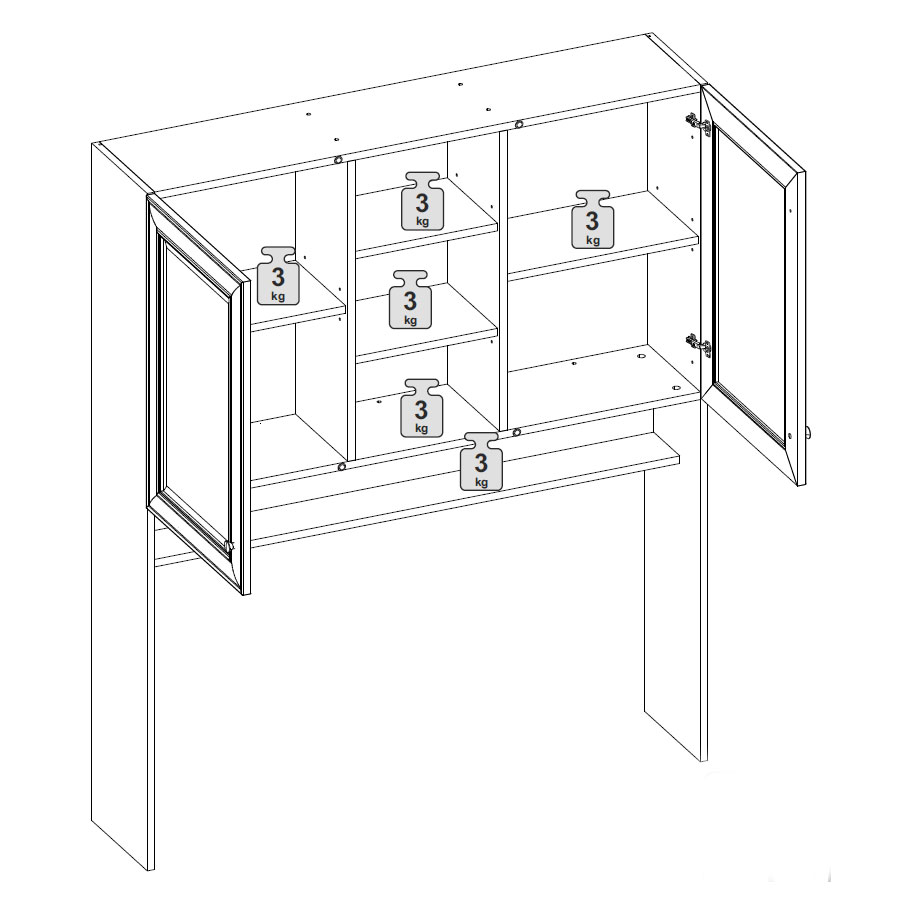 Надставка для стола 120 см Верди (дуб Белуна)