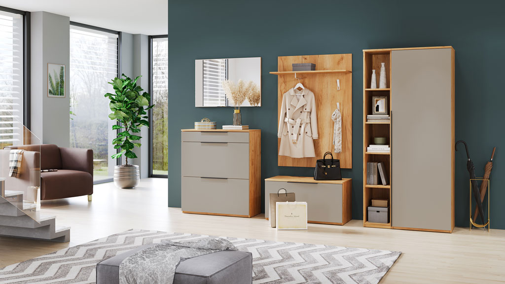 Прихожая Наполи (Крафт золотой/камень Терра)