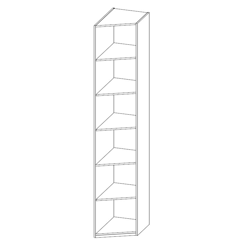 Угловой шкаф-пенал Наполи (Камень Терра/Фумо) правый