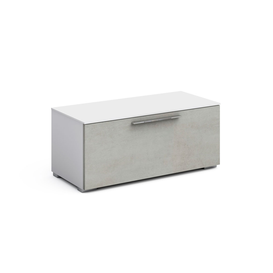Тумба для обуви Solo с откидной дверцей (белый/бетон Grey)