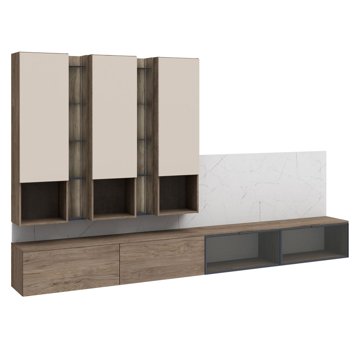 Гостиная Сарино К4 (Гиккори/Кашемир/Графит)