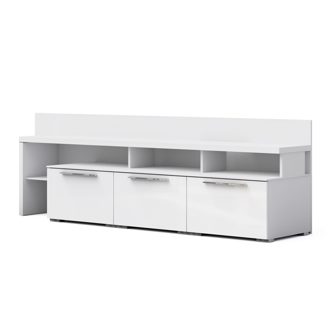 Тумба под телевизор Solo (белый/белый глянец) левая