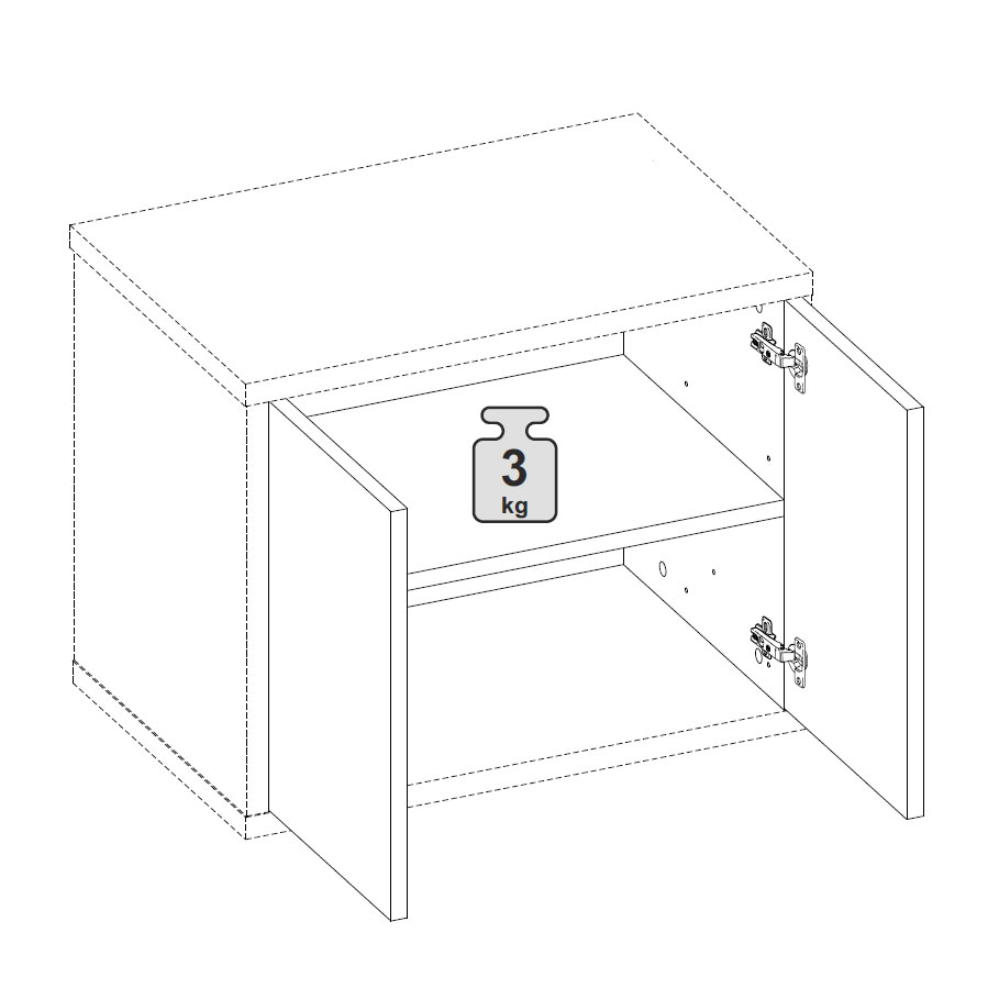 Подвесная тумба 2 двери Илма-3 (дуб Ривьера/Форест Грин)