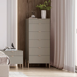 Высокий комод Solo Wave c фрезеровкой (Cерый камень)