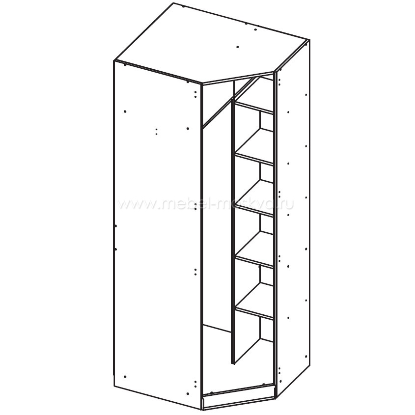 Угловой шкаф с зеркалом Верди (Белуна)