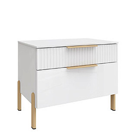 Прикроватная тумба Solo Wave c фрезеровкой (Снежный белый)