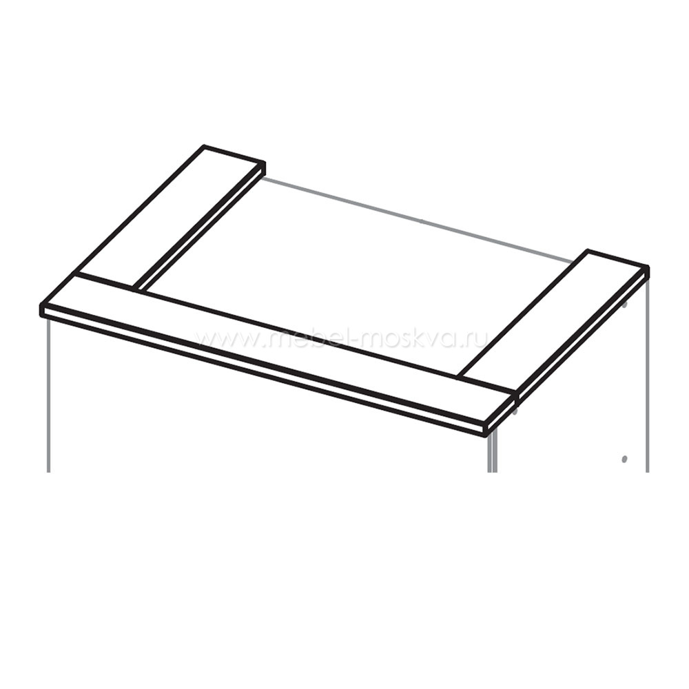 Верхние бруски для 3 дв. шкафа + колонка (Крафт белый)