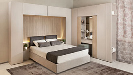 Спальня Сарино с макияжным модулем К6 (Кашемир серый / Иланга)