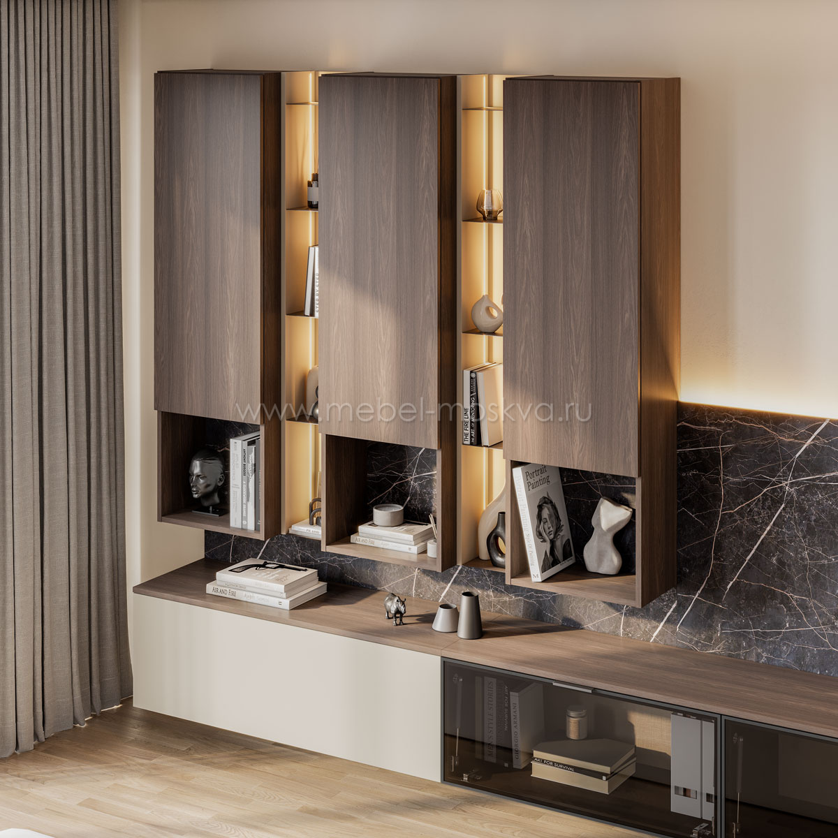 Гостиная Сарино К4 (Гиккори/Кашемир/Графит)