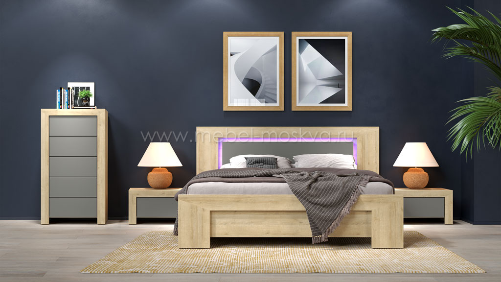 Мебель для спальни Blade Дуб Ривьера/Серый матовый