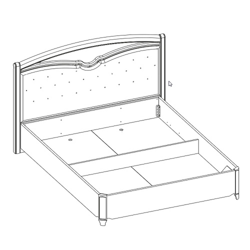 Корпус кровати со спинкой ППУ Верди (Белуна)