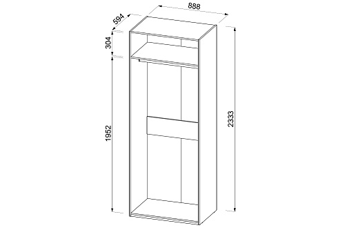 Корпус шкафа 444.01 (Кашемир серый)