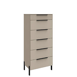 Высокий комод Solo Wave c фрезеровкой (Cерый камень)