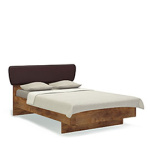 Кровать 120х200 с мягким изголовьем Solo (таксония/экокожа коричневая)