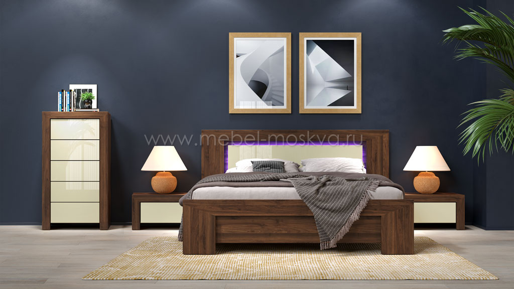 Мебель для спальни Blade Орех Коламбия/Ваниль глянец