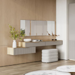 Стол консоль Solo Wave c фрезеровкой (Ривьера / кашемир)