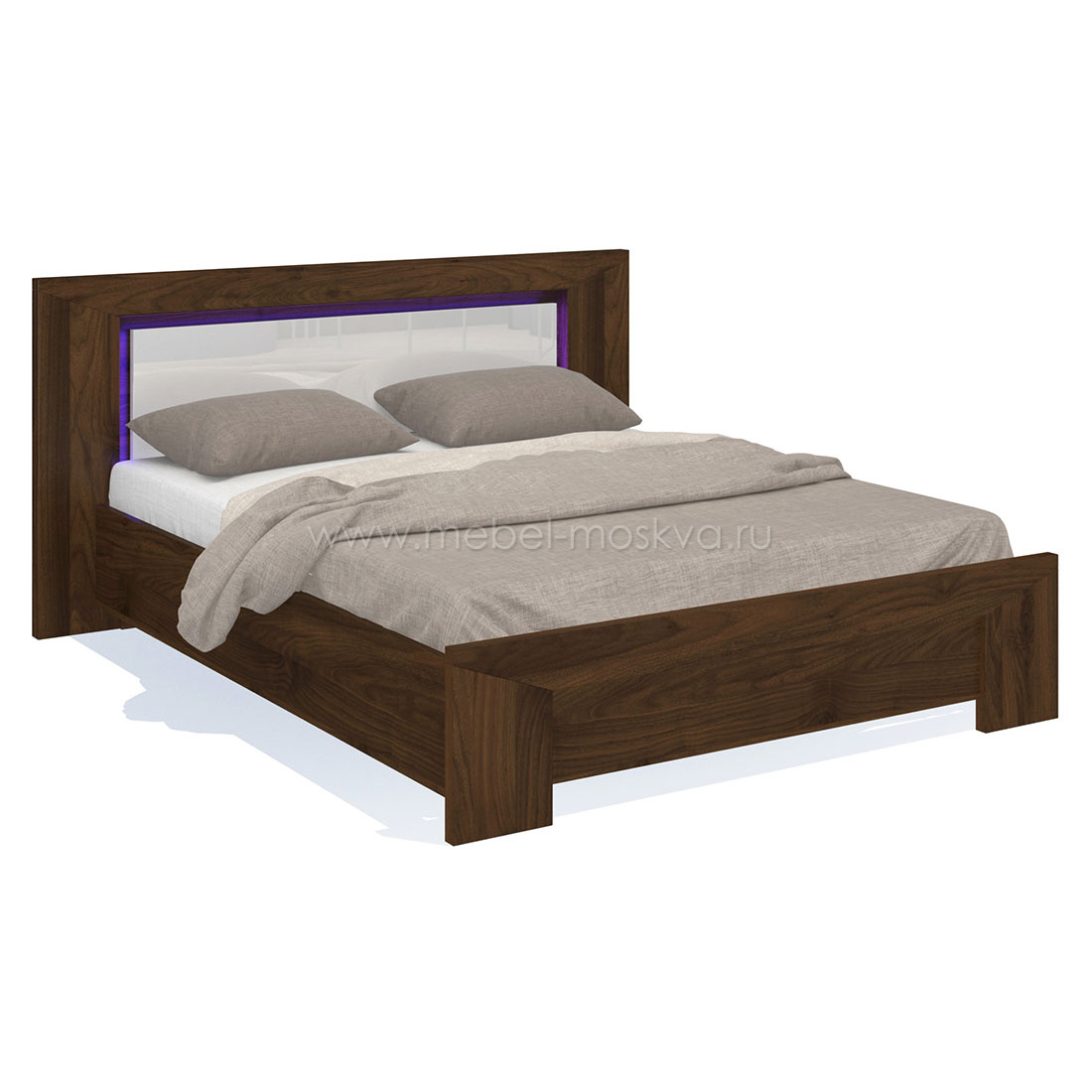 Двуспальная кровать Blade с матрасом (Коламбия/белый глянец)