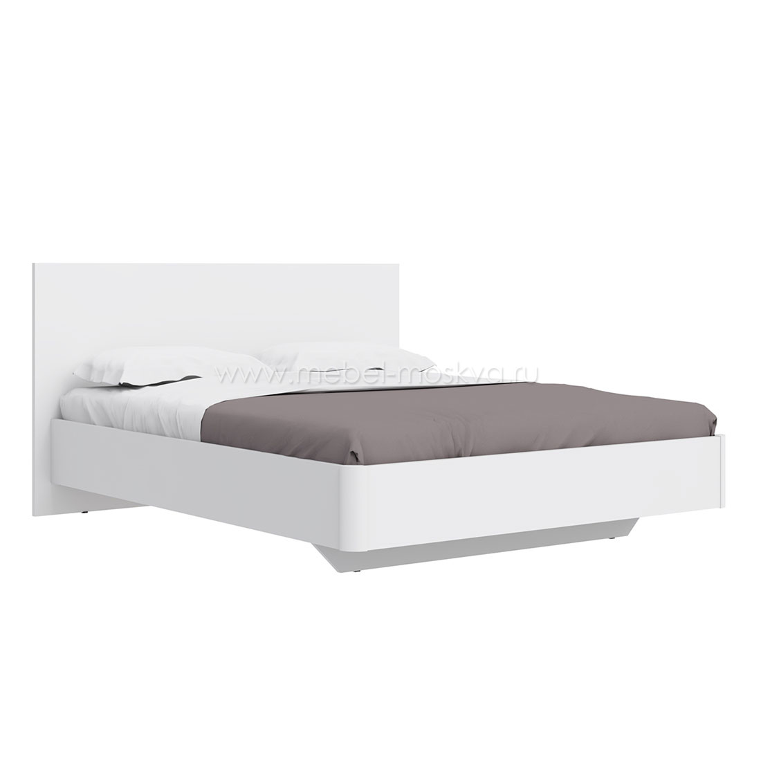 Кровать двуспальная Соло 160х200 под подушку 04 (белый)