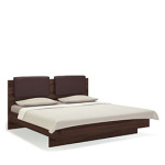 Кровать 180х200 с мягким изголовьем Solo (орех Коламбия/экокожа коричневый)