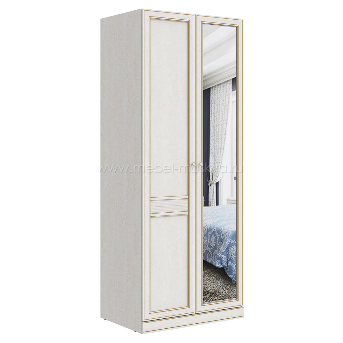 Шкаф для одежды с зеркалом VERDI (Белуна)
