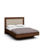 Двуспальная кровать с ящиком для белья Илма-2 (орех Коламбия/Kenya Beige)