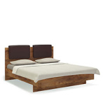 Кровать 160х200 с мягким изголовьем Solo (таксония/экокожа коричневая)