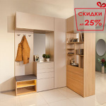 Прихожая со стеллажами Сарино (Кашемир серый / Иланга)