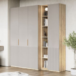 Четырехдверный шкаф Solo Wave c фрезеровкой (Ривьера / кашемир)