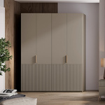 Четырехдверный шкаф Solo Wave c фрезеровкой (Серый камень)