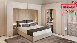 Спальня Сарино с макияжным модулем К6 (Кашемир серый / Иланга)