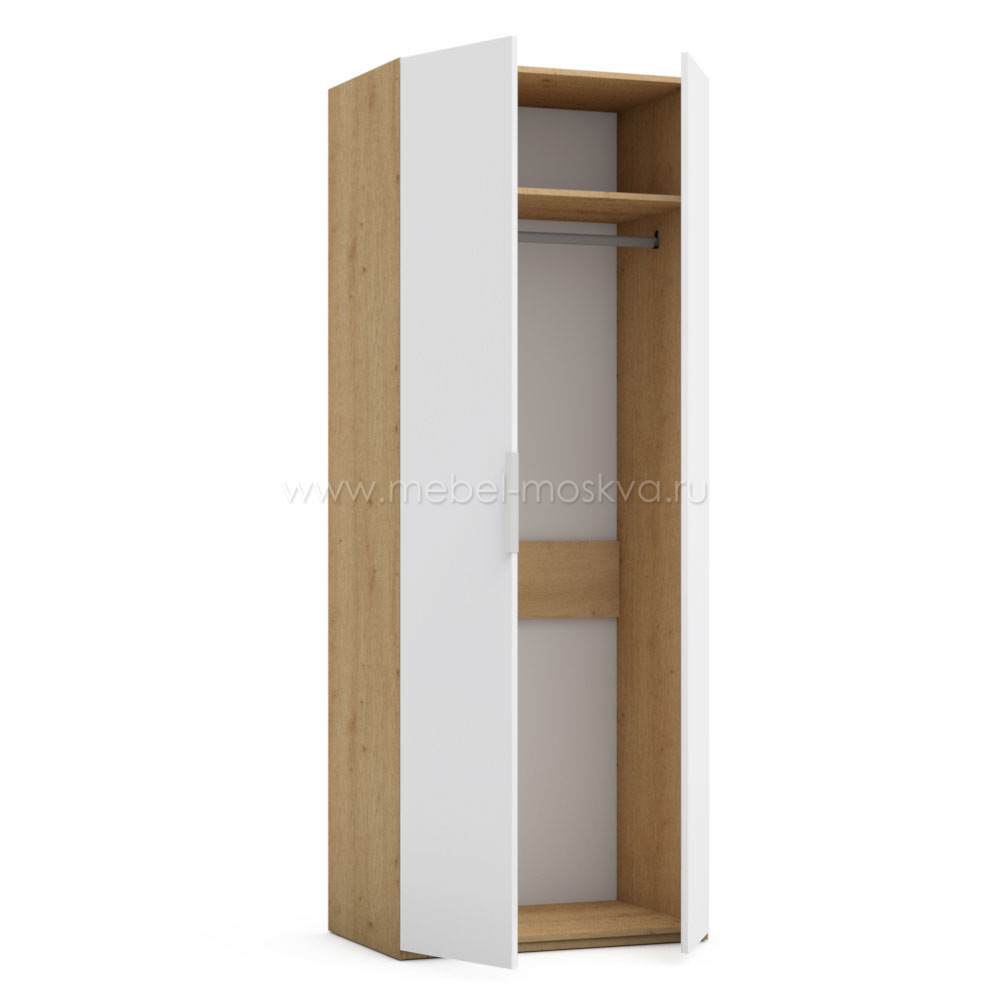 Шкаф для одежды Наполи (Дуб натуральный/белый глянец)