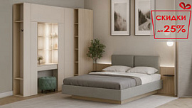 Спальня Сарино К6.04 (Кашемир серый / Иланга)